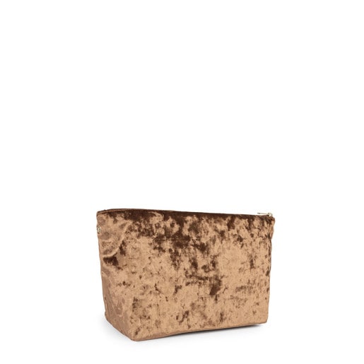 Small gold colored Velvet Kaos Shock Handbag