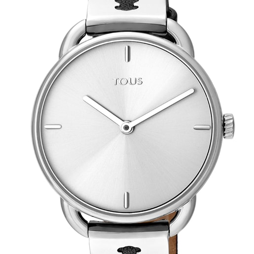 腕時計 Let　シルバー / スチール・ブラックレザーベルト