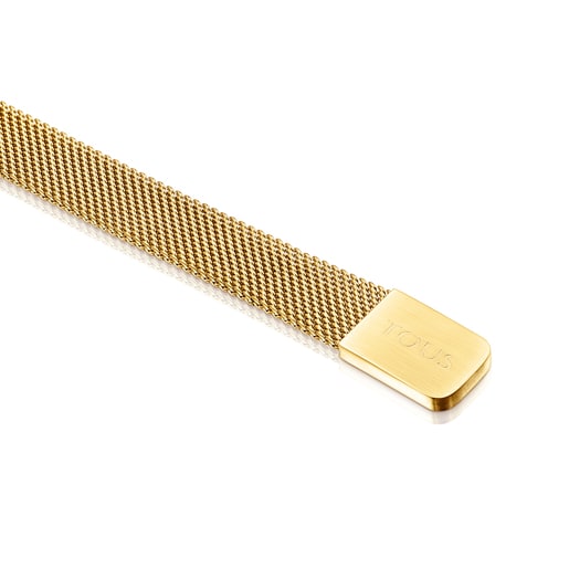 Gold-colored IP Steel Mesh Bracelet magnet closure