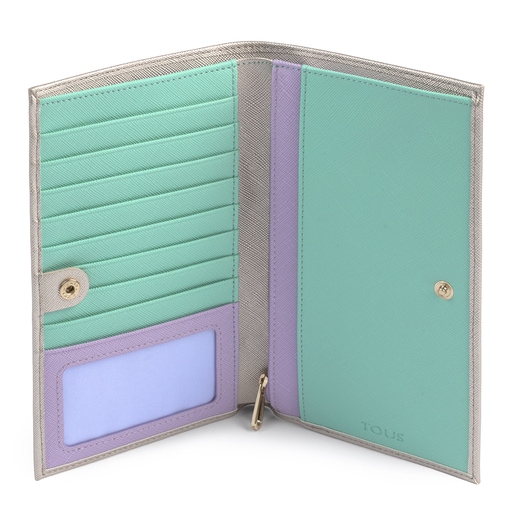 Cartera Grande New Essence Plateado