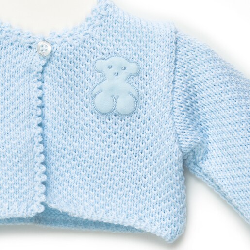 Orbed knitted jacket in Sky Blue