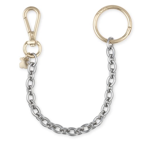 Silver and gold colored Hold Chain Key ring