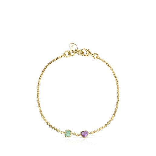 Glory Bracelet in Silver Vermeil with Amethyst and Amazonite | TOUS