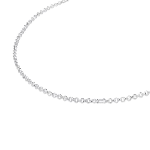 Collier ras du cou TOUS rolo en Argent avec anneaux ronds, 40 cm.