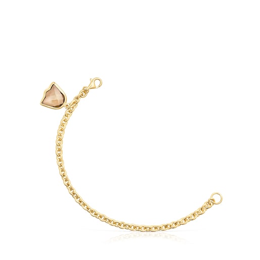 Pulsera Sweet Dolls Color con baño de oro 18 kt sobre plata y Cuarzo ahumado