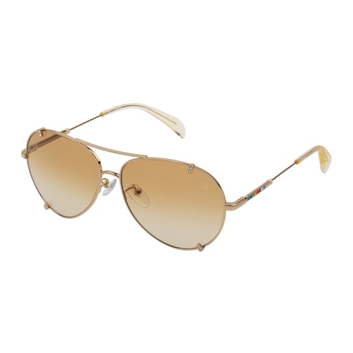 Gold colored Straight Gema Metal Sunglasses