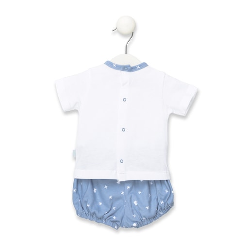 Conjunto camiseta y pololo X Bear Azul celeste