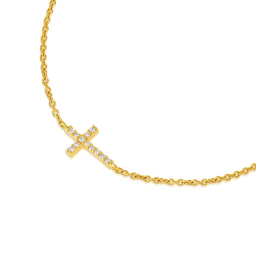 Gold TOUS Cruz Bracelet with Diamond