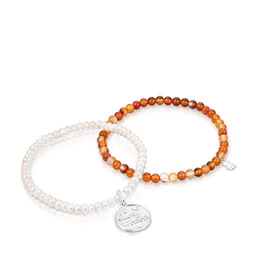 Armband-Set TOUS Good Vibes Mama mit Karneolen und Perlen