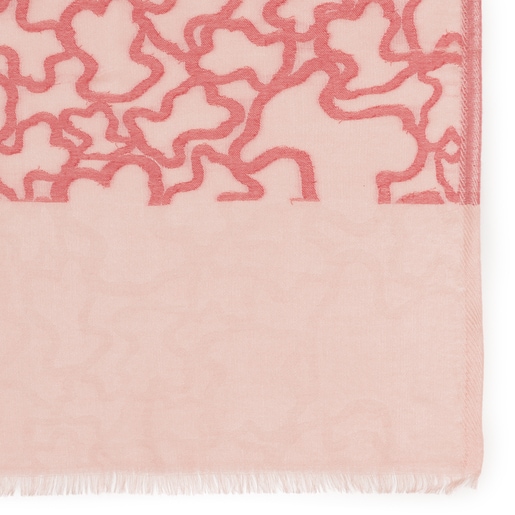 Aradia Jacquard - šála Tous vyrobená z bavlny a modalu v růžové barvě