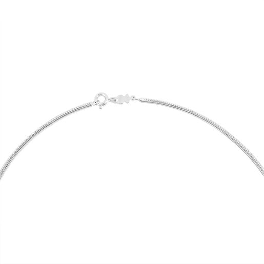 Enge Halskette TOUS Chain aus Silber, 45 cm lang in halbelastischer Verarbeitung.
