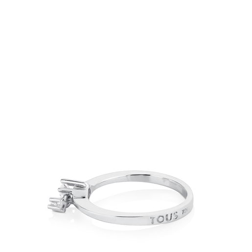 טבעת קלאסית מזהב לבן עם יהלום 0.15 קראט