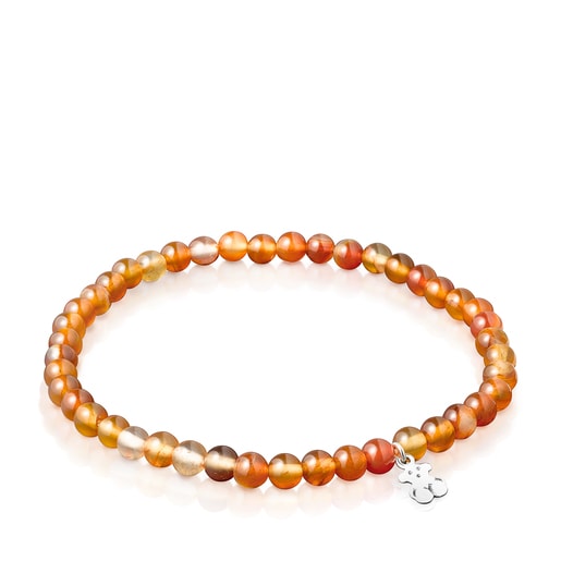 Carnelian and Silver Color Bracelet