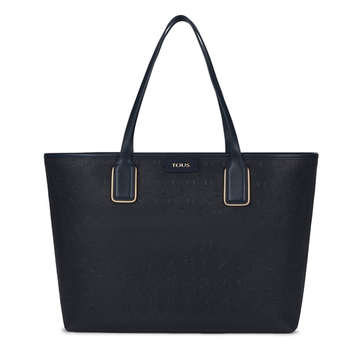 Tote bag grande Script Day azul-marinho