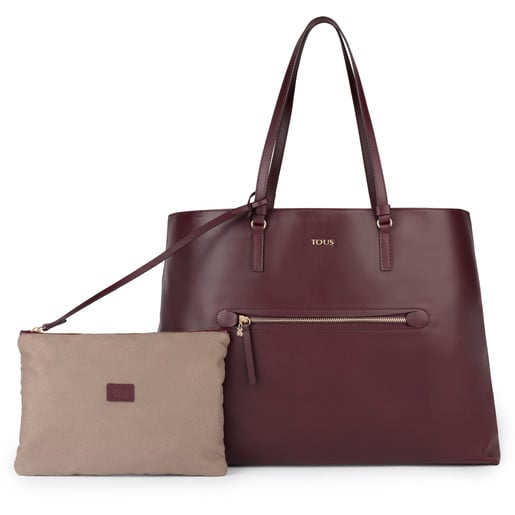 Large burgundy Leather Tulia Tote bag