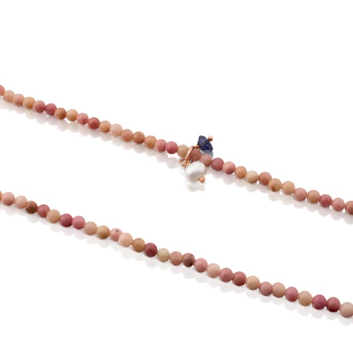 Collar de plata vermeil rosa con iolita y perla Camille TOUS