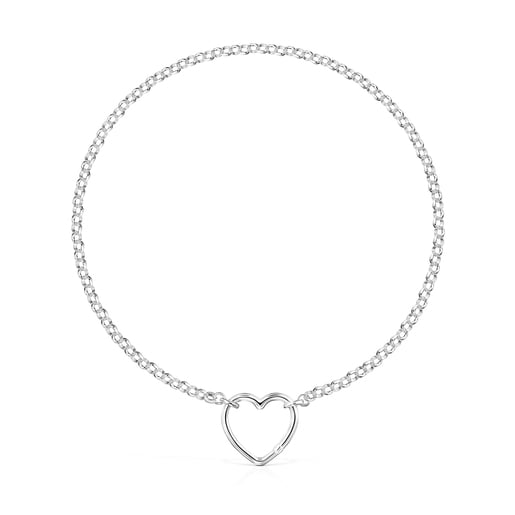 Collar oval Hold corazón de Plata