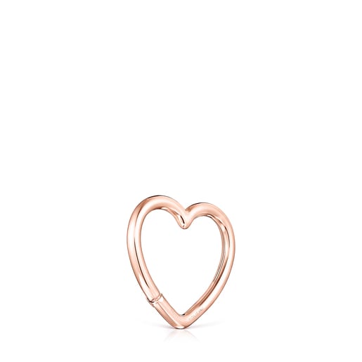 Anella mitjana cor amb bany d'or rosa 18 kt sobre plata Hold