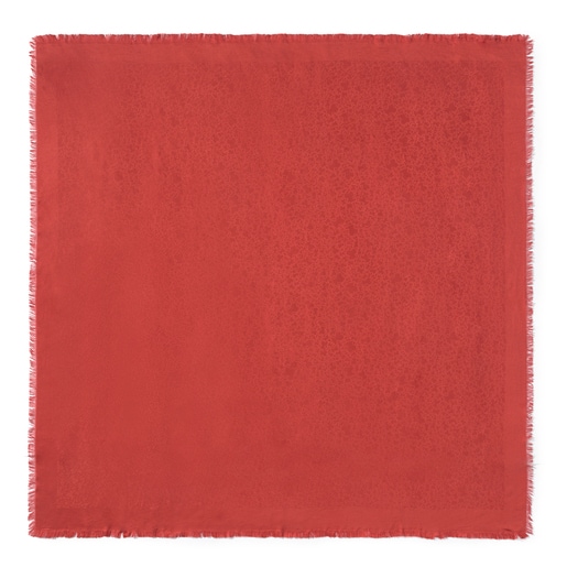 Czerwony żakardowy fular z kolekcji Kaos Mini