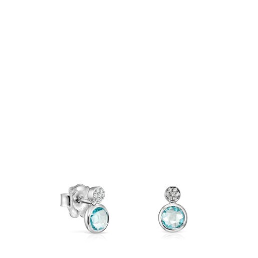 White Gold with Topaz and Diamonds Color Kings Earrings