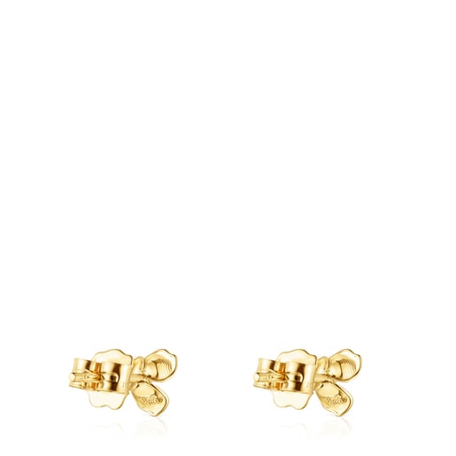 Gold Fragile Nature flower Earrings with Diamonds