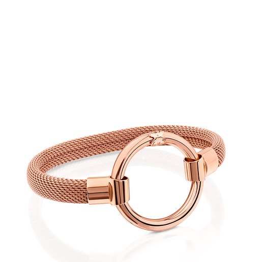 Rose Vermeil Silver and Srose IP Steel TOUS Hold Bracelet