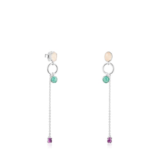 Long earrings silver on sale color