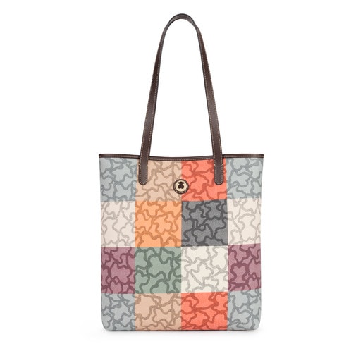Τσάντα για τα ψώνια Kaos Cuadrados σε πορτοκαλί - καφέ χρώμα