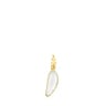 Silver Vermeil Fragile Nature leaf Pendant with Mother-of-Pearl