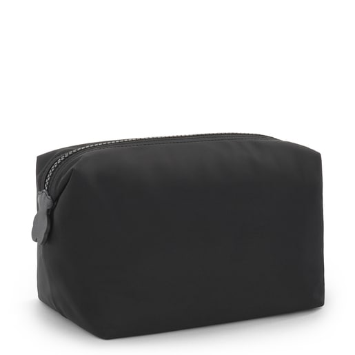 حقيبة أدوات التجميل Pleat Up كبيرة باللون الأسود