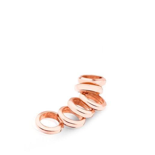Pack of Rose Vermeil Silver Hold Rings