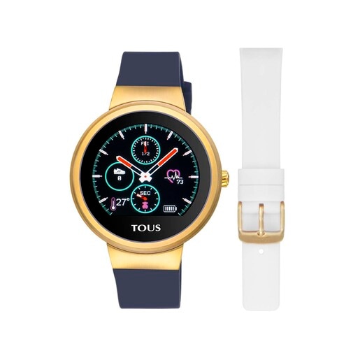 Reloj smartwatch redondo con correas de piel y cargador, variedad de  colores / smart watch – GrupoCim