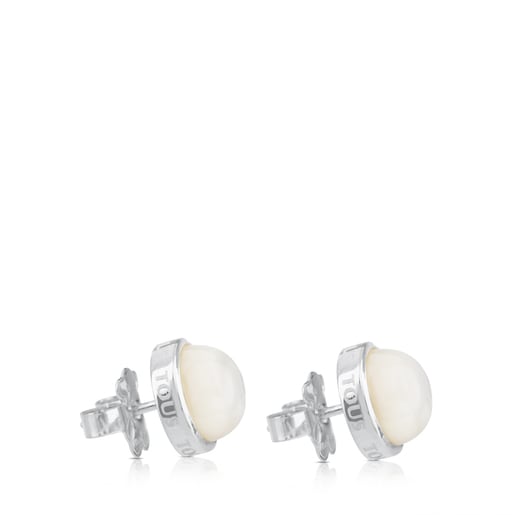 Silver Nacars Earrings with Mother of Pearl