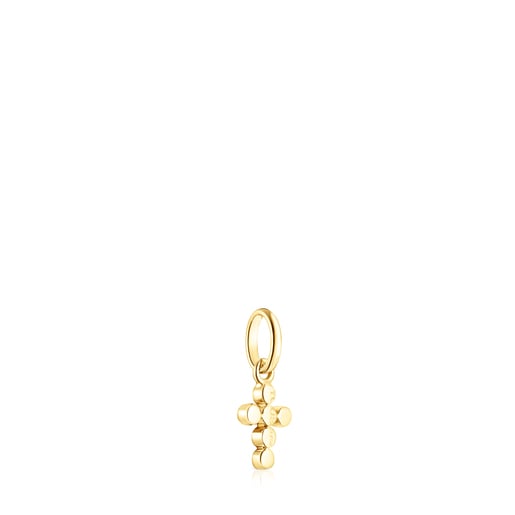 Gold Straight Color cross Pendant with Gemstones | TOUS