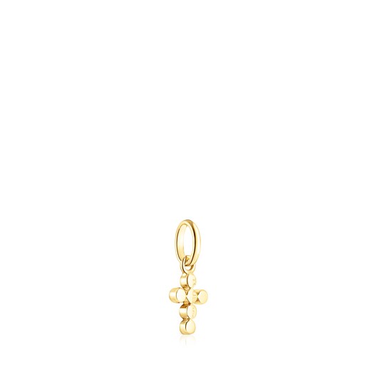 Gold Straight Color cross Pendant with Gemstones TOUS