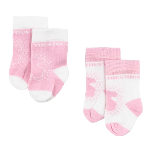 Set calcetines oso micropuntos Sweet Socks Rosa
