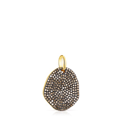 Large Silver Vermeil Nenufar Pendant with Diamonds | TOUS