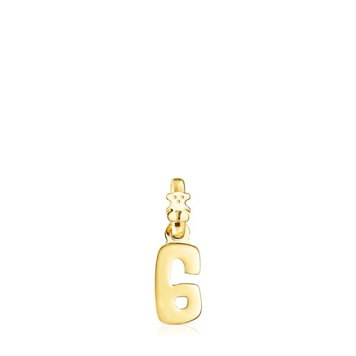 Silver Vermeil Numbers number 6 Pendant