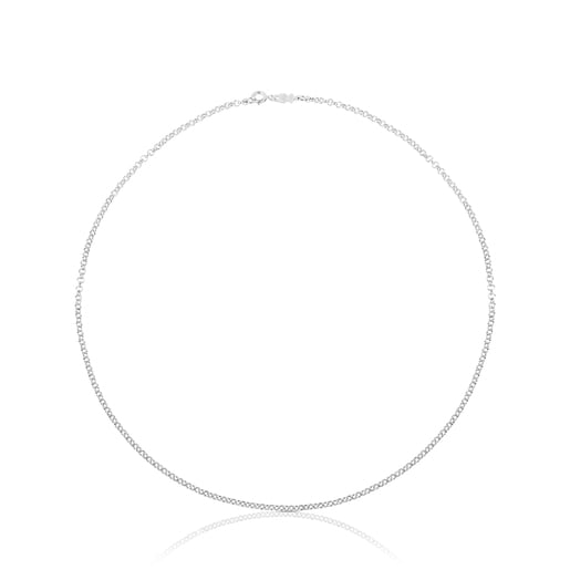 Collaret mitjana de plata amb anelles, 50 cm Chain