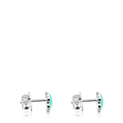 Silver TOUS Color Earrings with Amazonite