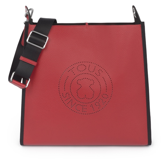 Czerwona skórzana torebka na ramię z kolekcji Leissa