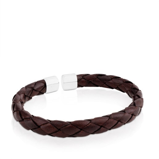Silver TS Bracelet with leather