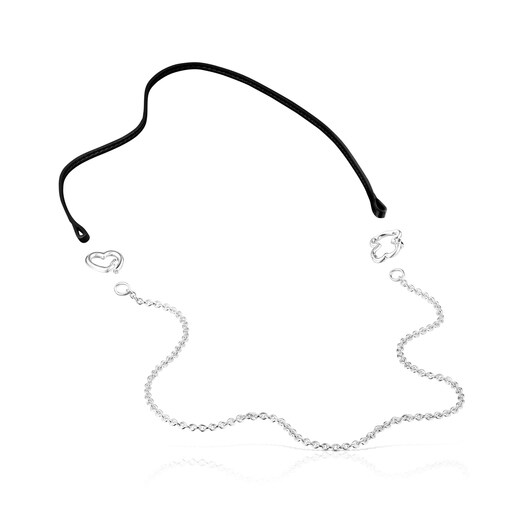 Set Gargantillas de plata y cuero Hold