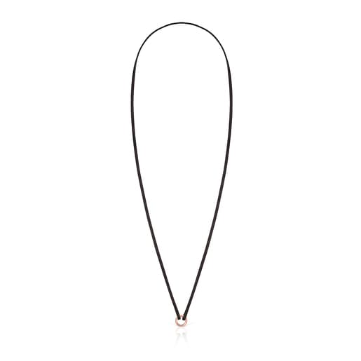 Long brown Leather Hold Chain