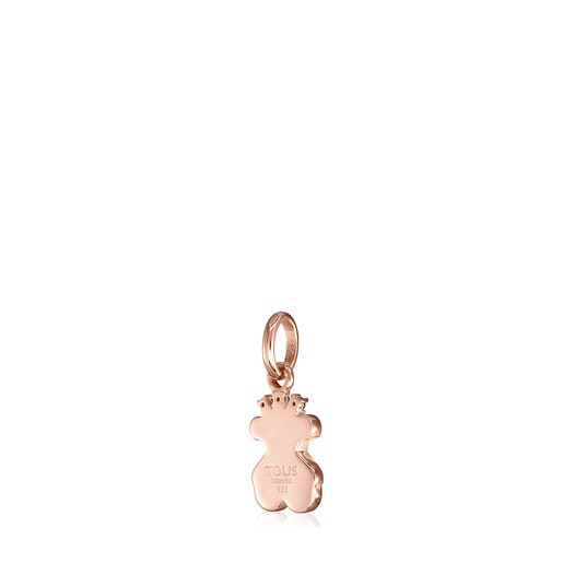 Rose Silver Vermeil Real Sisy bear Pendant with Spinels