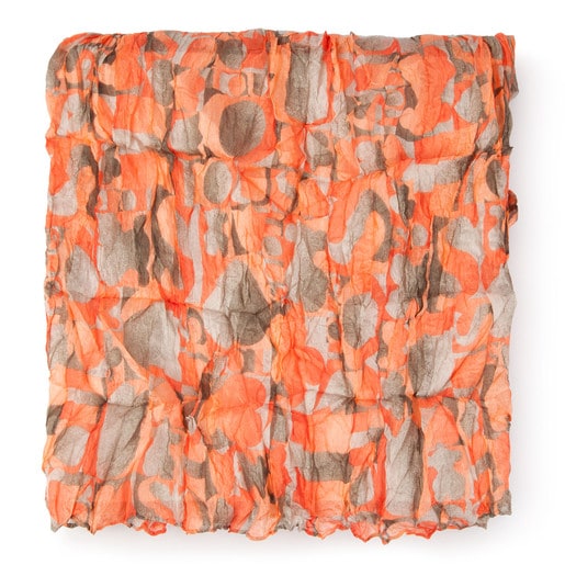 Foulard Cubik Plis en color piedra-coral