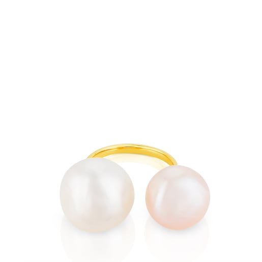 Gold TOUS Pearl Ring with Pearl