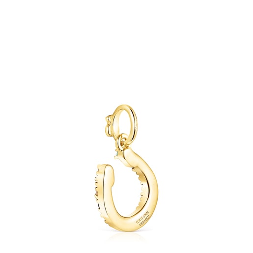 Silver Vermeil horseshoe Pendant with Gemstones TOUS Good Vibes | TOUS