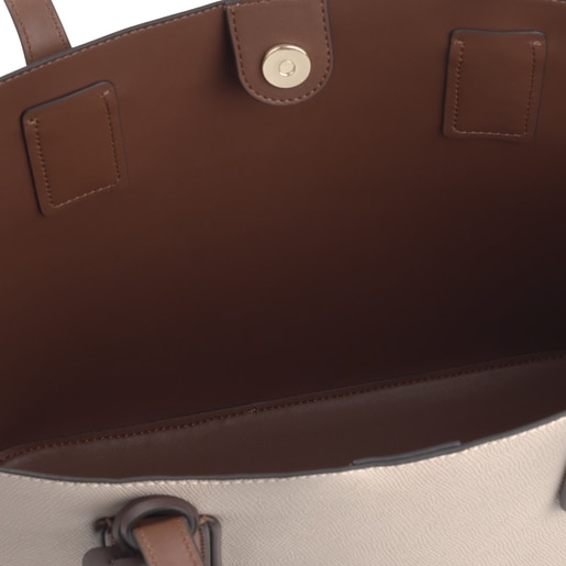 Capazo grande Tous Essential beige y marrón