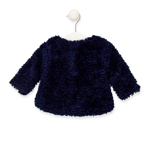 Abrigo de pelo rizado Be Navy Marino